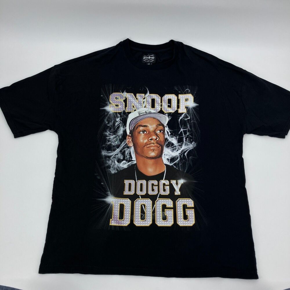 Dogg Supply Snoop Doggy Dogg Black Smoke Rising Graphic T-Shirt sz Large Rapper